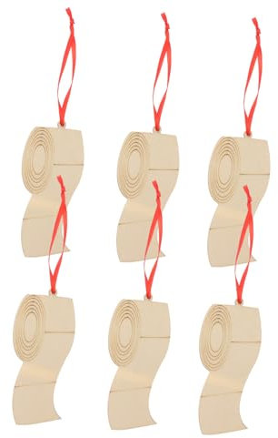 BIUDECO 6stücke Holz Weihnachtsbaum Anhänger Graffiti Familie Segen Hängende Ornamente Deko Für Girlanden Rattan Wände Türen Zuhause Garten Glanz