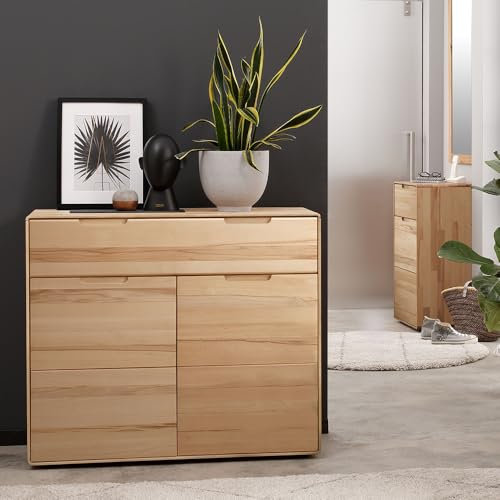 Lomadox Wohnzimmermöbel Set 2-teilig Kommode Massivholz geölt Sideboard Schrank Wohnzimmerschrank modern in Kernbuche