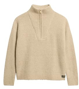 Superdry Damen Essential Pullover mit Reißverschluss am Kragen