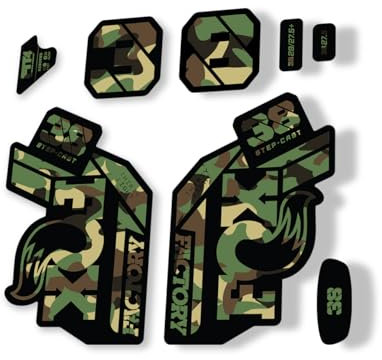Gabel Ersatz Aufkleber kompatibel für Fox 38 2021 Step Cast Series Camo (glänzend)