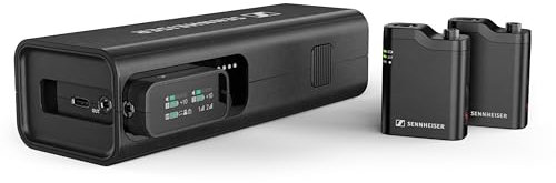 Sennheiser PROFILE WIRELESS 2-Channel All-In-One 2.4 GHz Clip-On & Handheld Microphone System | Includes Receiver, 2 Clip-On Microphones, Portable Charging Bar & Handheld Interview Mic