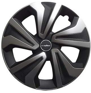 Goodyear Satz von 4 Radkappen 14 Montreal Modell Schwarz/Silber. Sportliches Design, das gut zum Äußeren des Fahrzeugs passt. Robuste und langlebige Konstruktion.