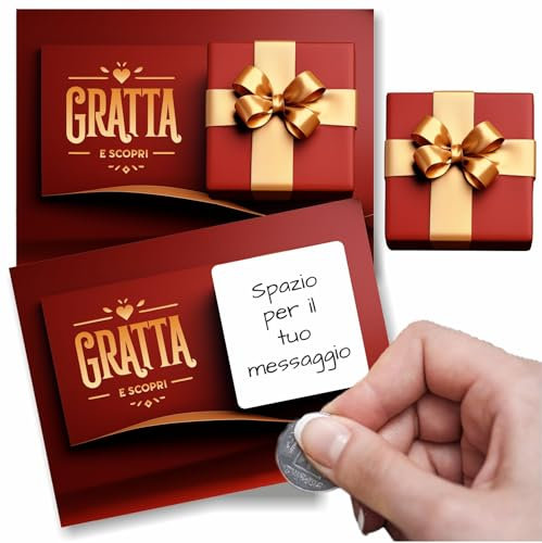 48 Biglietti Gratta e Vinci Personalizzati per gioco a premi festa compleanno natale evento lotteria matrimonio regali offerte sconti omaggi a clienti negozio salone Idea regalo originale (Mod. 2)