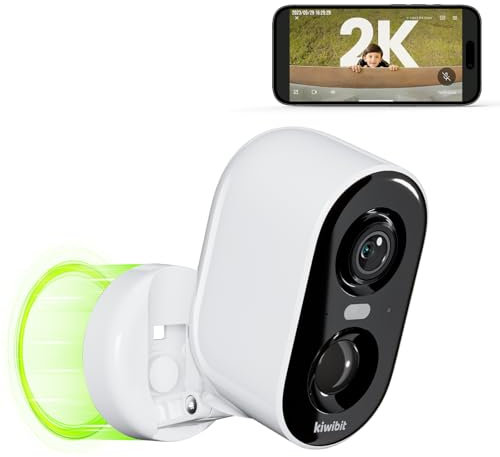 Kiwibit Security Cameras Wireless Outdoor, 2K Outside Camera for Home Security, Battery Camera, Magnetic Mount, AI Detection, Color Night Vision, Spotlight, Waterproof, 2.4GHz WiFi, Cloud & SD Storage