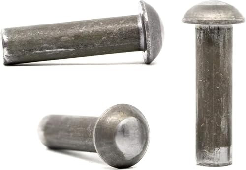 Rivetti a testa tonda in acciaio massiccio M6 (6 mm x 26 mm), DIN 660 (confezione da 20)