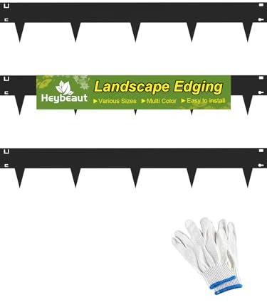 Heybeaut Garden Cor-Ten - Bordura orizzontale in acciaio (nero, 15,2 cm, H, 3 m, 3 m)