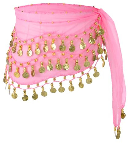 Damen Röcke Pailletten Rock Bauchtanz Gürtel Kostüm Mini Rock Cowgirl Tanzkleid Rave Hüfttuch Kostüm für Damen Mädchen (DE/NL/SE/PL, Alphanumerisch, Einheitsgröße, Regular, Regular, rosa)