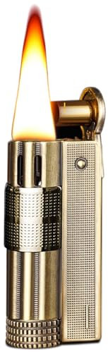 Kreative Paraffin-Feuerzeuge, Flint, Vintage-Feuerzeuge, Graben-Feuerzeuge, Feuerzeuge für Kerzen, Küche, Camping, Kamin, Geschenke für Männer (Brennstoff Nicht enthalten) (Farbe Bronze)