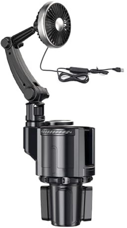 MEAKTSMI Car Cup Holder Fan Stay Comfortable During USB Car Fan Support 12V/24V Power Adjust Fan Speed