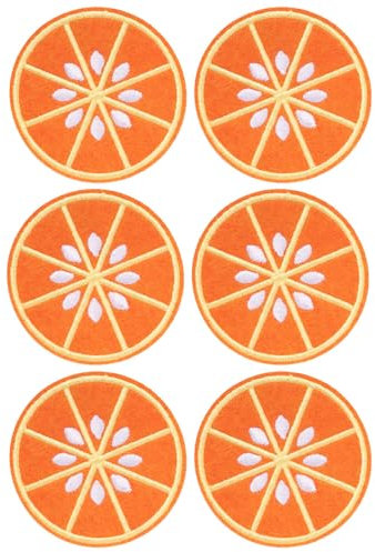 Aufnäher Orangen Patches 6 Stk Orange 6cm Durchmesser DIY Kostüm Fasching