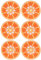 Aufnäher Orangen Patches 6 Stk Orange 6cm Durchmesser DIY Kostüm Fasching