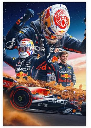 LIPOYE Max Verstappen Poster, Formel 1, Wandkunst-Poster, Leinwand-Poster, Schlafzimmerdekoration, Landschaft, Büro, Raumdekoration, Geschenk, 20 x 30 cm