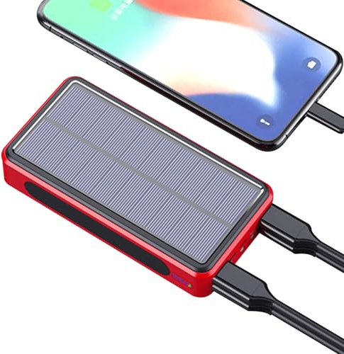 Tragbare Ladegerät Solar Power Bank, 50000MAH Hochkapazität Tragbares Ladegerät, Solarpanel -Ladegerät mit LED -Taschenlampen, campenwaterdes Externe Backup -Ladung mit 4 Ausgängen 3 Eingangs
