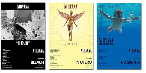 generisch Nirvana Music Album Cover Canvas (Set of 3) Unframed 8inx12in(20x30cm) Leinwand Poster