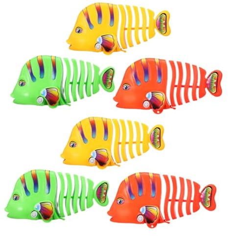 BESTonZON Aufziehbares Badefisch Spielzeug 6 Stück Cartoonfarbene Schaukelfische Aus Langlebigem Kunststoff Badespielzeug Für Kinder Badewanne Und Pool