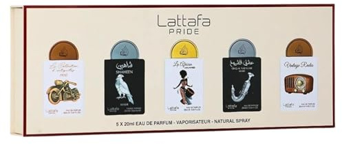 Lattafa Pride Eau de Parfum Gift Set Collection No.5 (5 x 20ml) | Luxury Perfume Gift Set for Men & Women | Long-Lasting Arabian Fragrances | Travel Mini Sprays