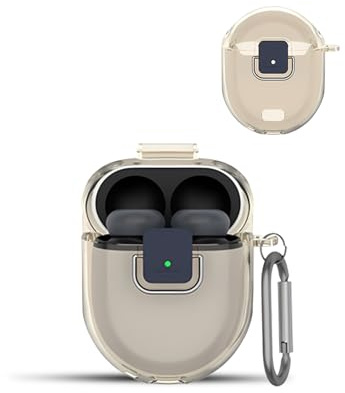 Hülle für Google Pixel Buds Pro 2 Earbuds Wireless Headphones,daunke weiche TPU-SchutzHülle, hautfreundliches Etui mit Runway Buckle, vollständiger Schutz,Transparent grau