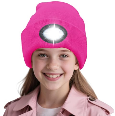 AWSOLAR Mütze mit LED Licht Kinder Erwachsener | Wiederaufladbare Mütze mit Licht Geschenke