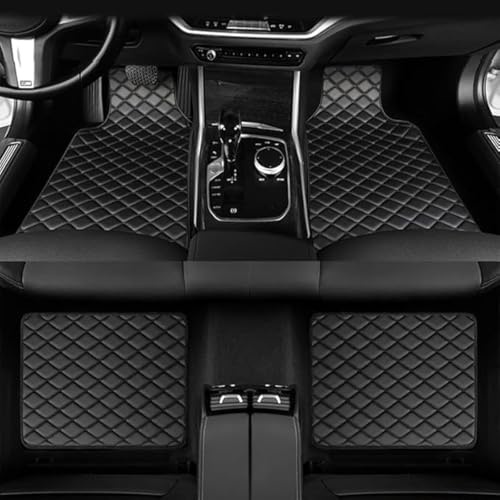 Auto Fußmatten für Mercedes S klass w220 (Long wheelbase) 1998-2005, 4 PCS PU Leder Bodenmatten Wasserdicht Anti Rutsch Teppich Matten Vorne Hinten Staubdichter,Black