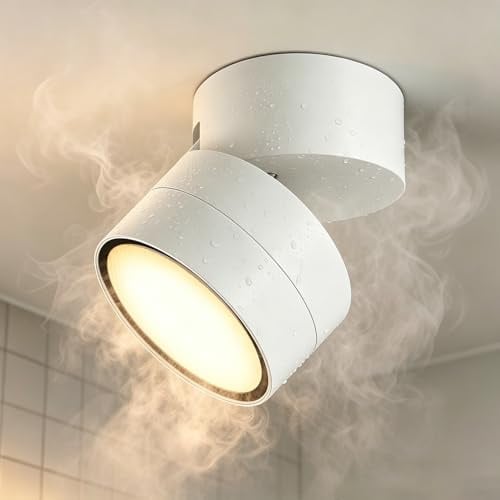 EBION GX53 Aufbauspot Weiß, Deckenspots 90° Schwenkbar,Aufbau Spots IP65 Wasserdicht, Strahler Innen Für Schlafzimmer Badezimmer Flur Balkon Geeignet, Rundes Aus Aluminium (Ohne Leuchtmittel)