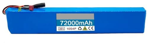 36V Batterie De Vélo Électrique 10S4P 72Ah Batterie De Remplacement pour Trottinette Électrique Haute Puissance Batteries avec 42V 2A Chargeur