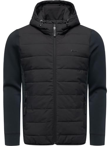 Ragwear Herren Funktions-Übergangsjacke mit Kapuze im Materialmix leichte Steppjacke Rendy Tech YOUMODO S-4XL