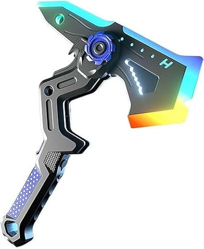 Interstellar Spark Battle Blade (Blazing Red): Adult Cosplay Transformable Axe-Sword with RGB Light, Spray Effect, Vibration Feedback (blue)