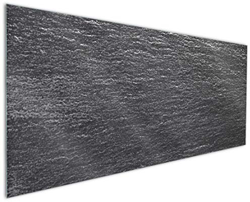 Wallario Küchen-Rückwand | Küchenspiegel Muster schwarz-weiße Steintafel Optik in Premium-Qualität: Brillante Farben | abwischbar | pflegeleicht