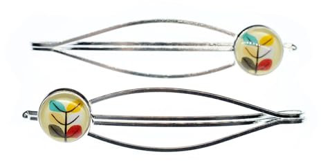 Miniblings Bunte Blätter 2er Set Haarspangen Spange Haar Herbst Herbstlich Blatt - Handmade Modeschmuck I Haarschmuck Haarclips Haarklammern