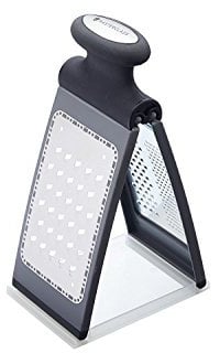 MasterClass Smart Space 3-Way Fold-Flat Stainless Steel Cheese Grater - Black