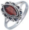 mantraroma Ring Silber 925 Damen Granat facettiert Edelstein rot ausgefallen verspielt