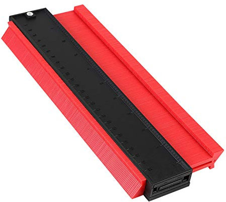 flintronic Konturenlehre, 10/25cm Fliesen Laminat Duplikator, Markierungswerkzeug Profil Kopierer mit Skala unregelmäßiges Ideal für Laminat, Fliesen uvm - Rot