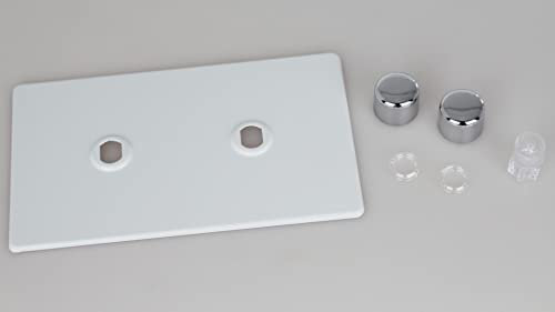 Varilight Matrix 2-Gang Double Plate Unpopulated Dimmer Kit. Screwless Primed and Ready to Paint
