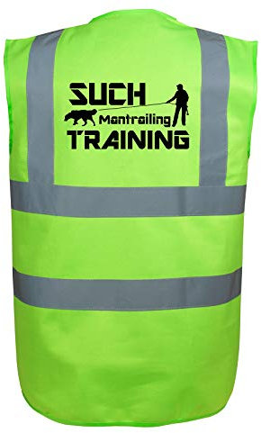 Mantrailing Warnweste Hundesport Sicherheitsweste Suchteam (Motiv 1) (XL, Grün)