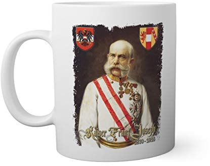 Vintage Kaiser Franz Joseph von Osterreich Erzherzog Weißer Becher Mug 330ml
