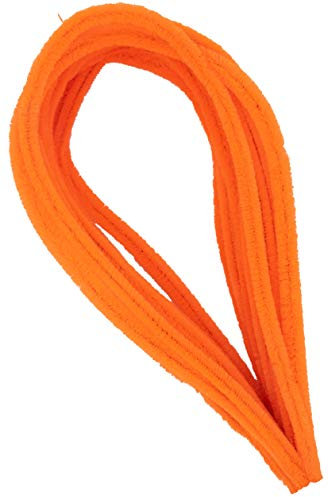 i-mondi® 15 pfeifenreiniger pfeifenputzer bunt zum basteln in neonorange 50cm lang Ø 8mm Chenilledraht Biegeplüsch pipe cleaner