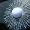 Auto-Aufkleber, lustiger 3D-Golfball-Aufkleber für die Windschutzscheibe, Weiß