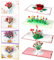 MIAHART 8 Pcs 3D Pop Up Karte Blume Muttertag Grußkarten Liebeskarten Dankeskarten für Valentinstag, Hochzeit, Jubiläum, Lehrertag, Geburtstag