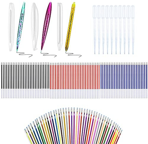 Woohome 127 Stück Silikonform für Schmuck, 3 Stück Harz-Stiftformen mit 114 Ersatz-Kugelschreibern, Silikonformen für Basteln, Stift, Lehrer (Stil 1)