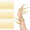 PH PandaHall 30pcs Faux Ongles Griffes Gants Faux Ongles Faux Doigt Halloween 12cm Ongles Longs en or Ancienne Reine Costume Bout de Doigt pour Halloween Cosplay Drame Danse Spectacle
