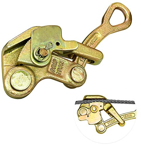 YATOINTO Cable Grip Steel Wire Puller 1 Ton, Cable Puller Tool for 2.5-16 mm Wire Rope, Maximum Load 2200lb, Multifunctional Pulling Tightening Tool with Swing Latch (1T)