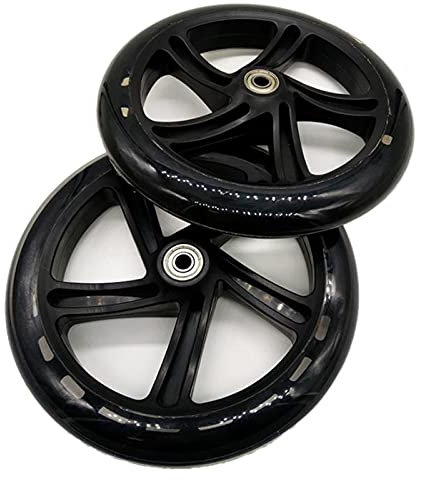 2 Stück Scooter Rad 200mm PU Material Radstärke 30mm ABEC-7, Transparent Schwarz