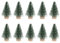 Sewroro 10 Stücke Mini Weihnachtsbaum Miniatur Kiefer mit Schnee Und Basis Kleine Künstliche Schnee Frost Bäume Tischbäume für Miniaturszenen Weihnachtsdekor (5 cm)