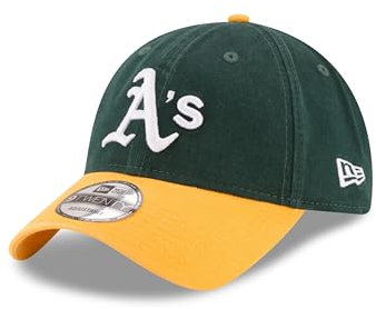 New Era Oakland Athletics MLB Core Classic Grün Gelb Verstellbare 9Twenty Cap - One-Size