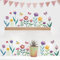 Runtoo Wandtattoo Aquarell Blumen Wandsticker Garten Blumen Schmetterling Wandaufkleber Kinderzimmer Babyzimmer Mädchen Junge Wanddeko