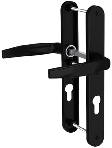 Bricard Paire de poignées de porte 7E8081 Osmose 2 Clé i-Noir Mat. Pour Porte D'Entrée (Pour Cylindre Européen).