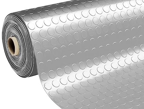 BIANCHERIAWEB Teppich Bodenbelag aus PVC, gummiert, mit Blasen, Farbe Grau, 100 x 100 cm, Grau