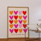 Bunte Herzen Wandkunst Rosa Orange Ästhetik Druck Abstrakte Herzen Kunst Poster Funky Bunte adrette Bild College Room Decor Trendy Ästhetik Malerei Bunte Herzen Kunstwerk 40,6 x 61 cm ohne Rahmen