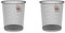 Detectalia Papierkorb aus Metallgeflecht 10 Liter Silber Ø23,5 x 27 cm. Büro Mülleimer, Abfalleimer für Zimmer unter Schreibtisch, Papiereimer aus Drahtgeflecht, Küchenabfalleimer, Packung mit 2