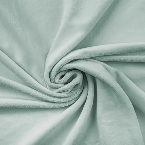 Textrend Microfaser-Plüsch - Minky-Glattes Stoff als Meterware - Stoff Shorty als Meterware in vielen Farben - Textilien 1x1.60m - Stoffe Meterware (Salbei hell)